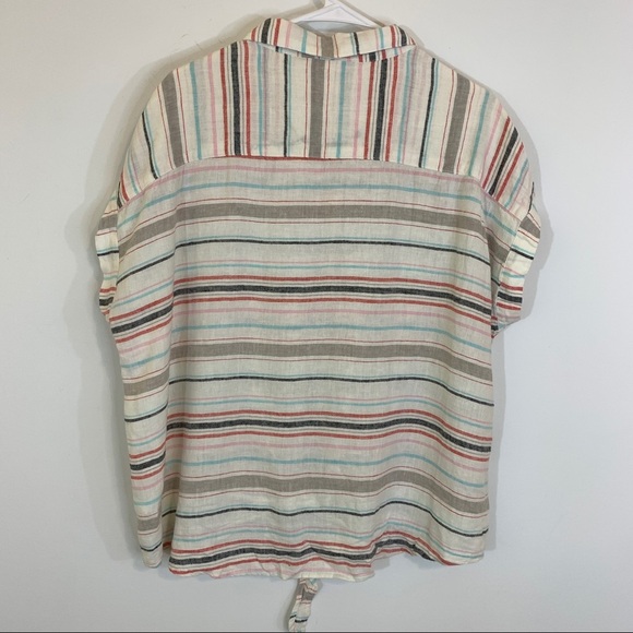 Weatherproof Vintage Tie Front Linen Blend Top - Picture 10 of 15